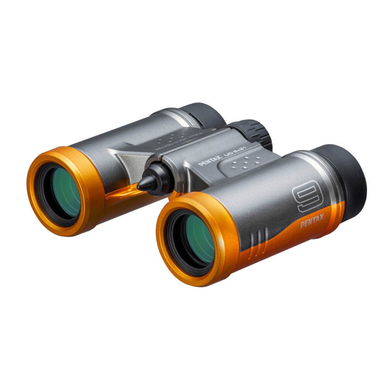 PENTAX Binoculars UD 9x21 Gray and Orange Lightweight Body