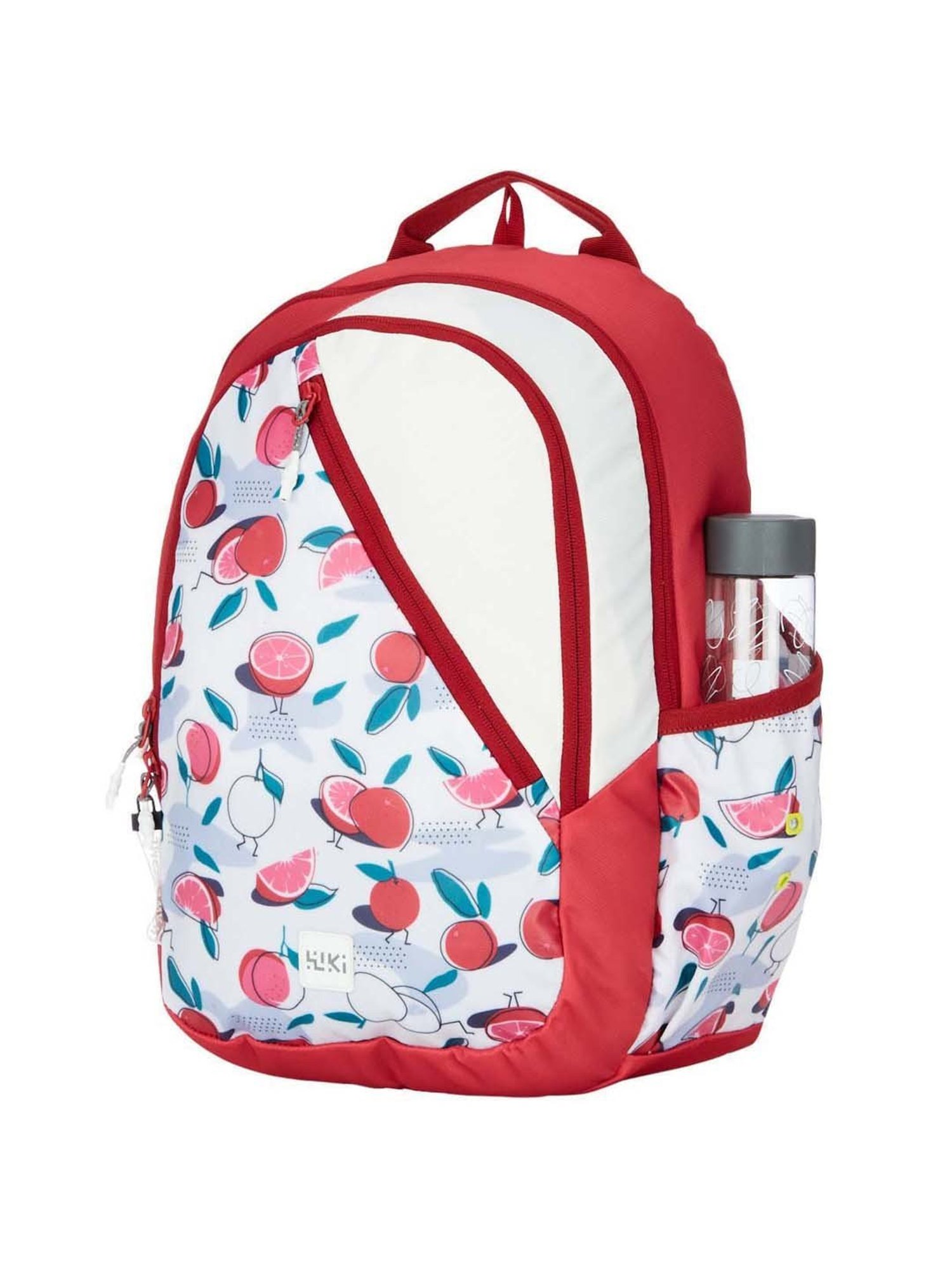 Wiki 21.5 Ltrs Red & White Medium Backpack