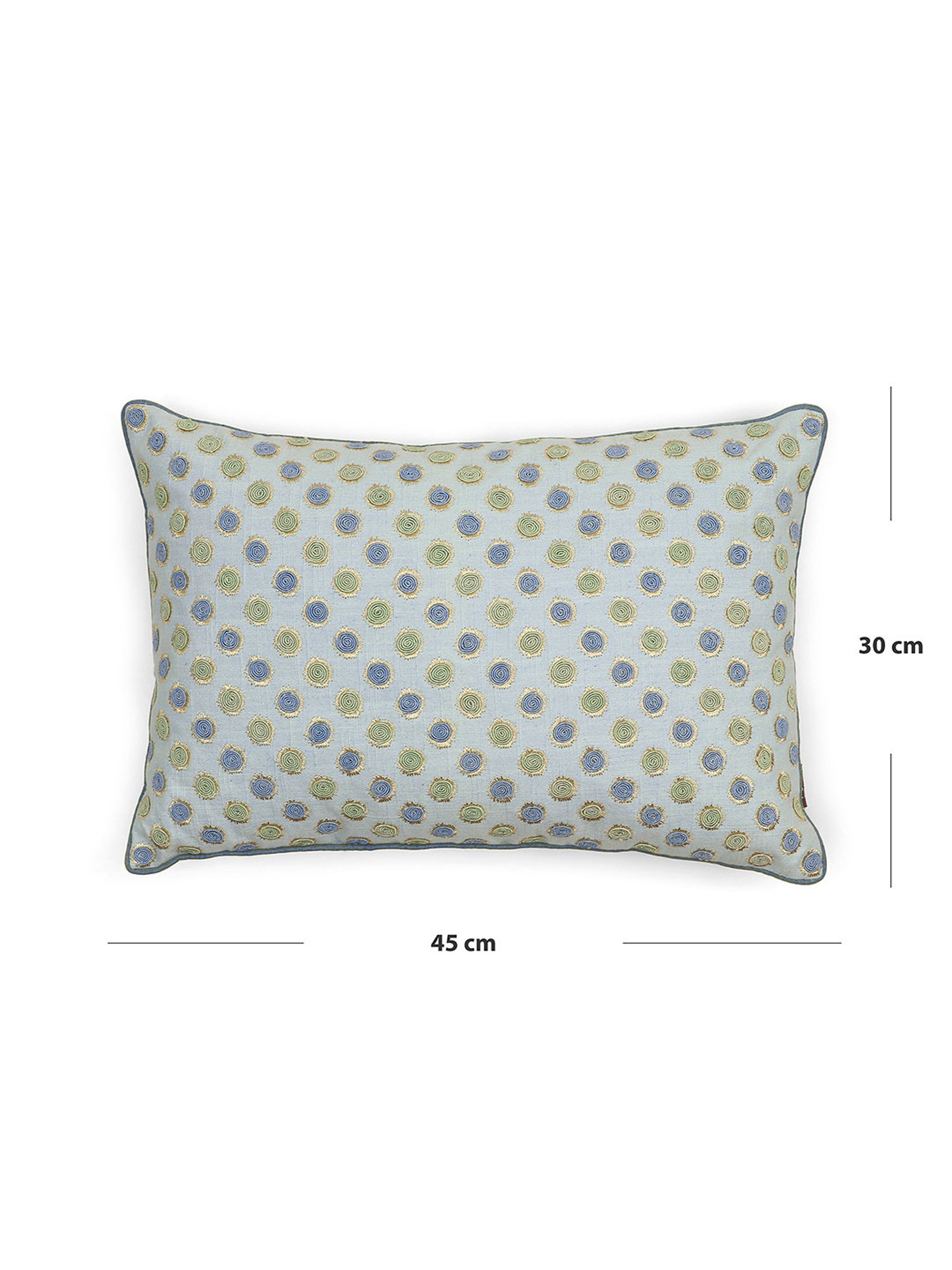 Pure Home and Living Blue Cotton Embroidery Cushion Covers