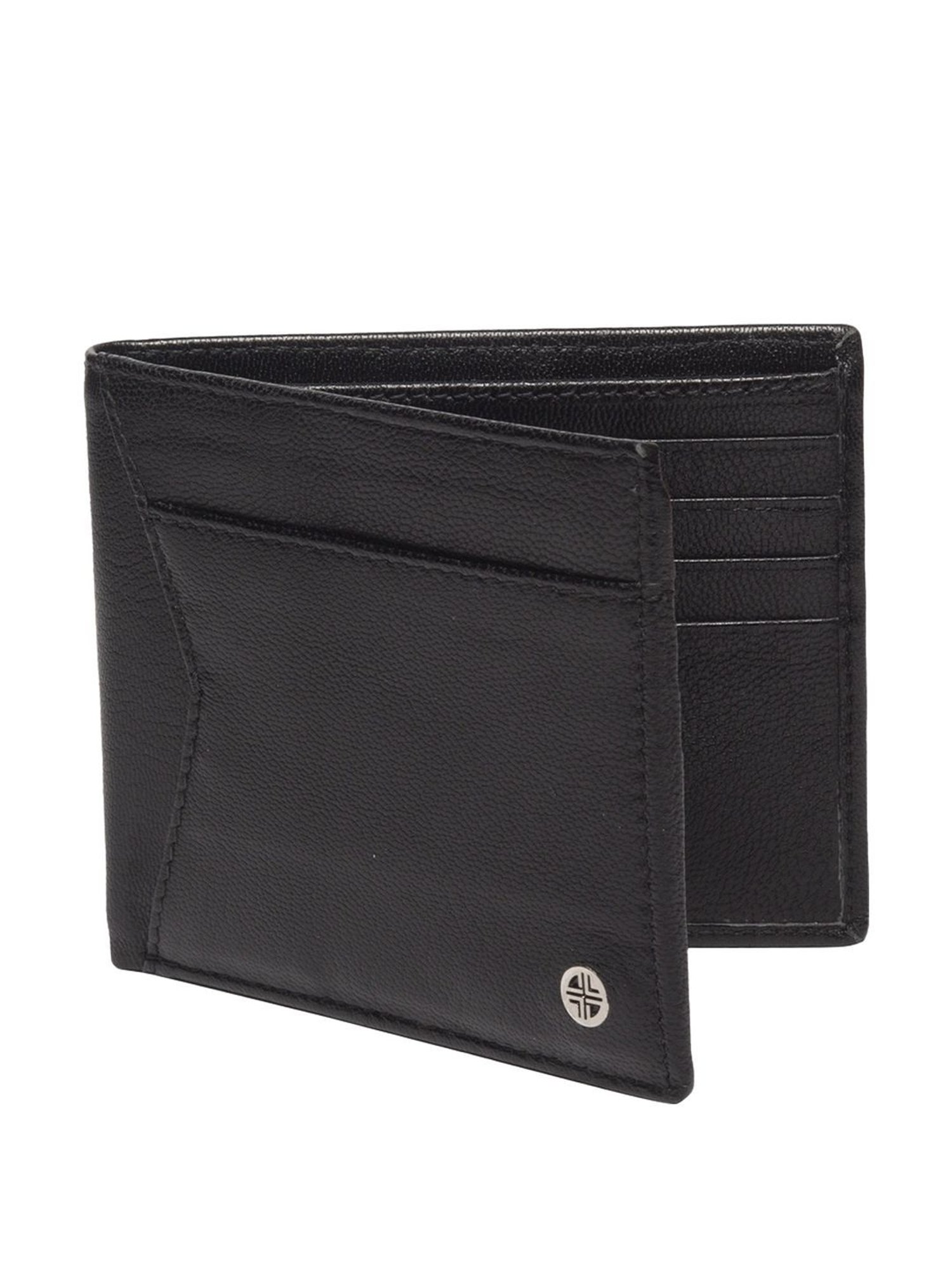 Carlton London Black Formal Leather Bi-Fold Wallet For Men