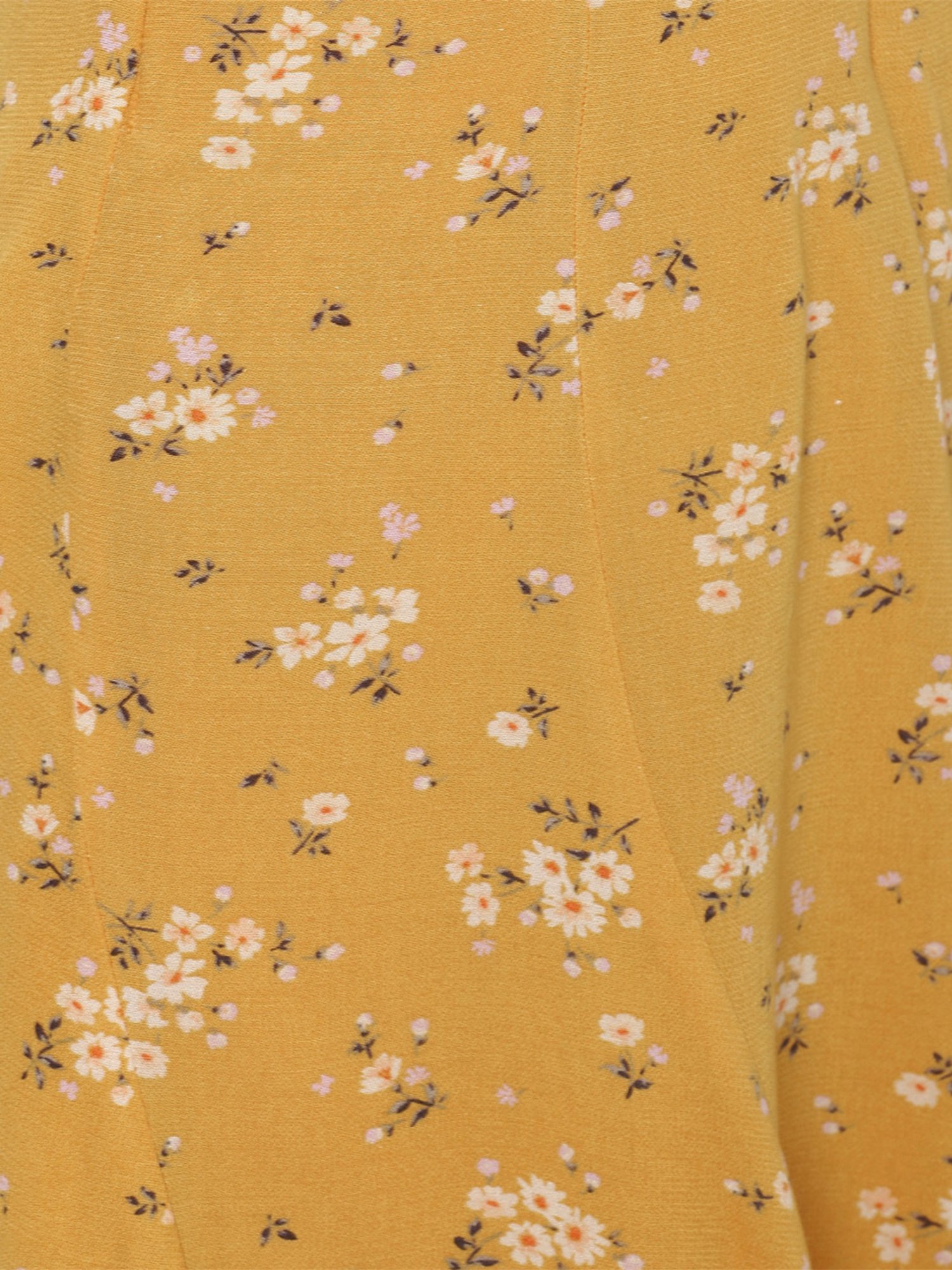 American Eagle Outfitters Yellow Floral Print Mini Skirt