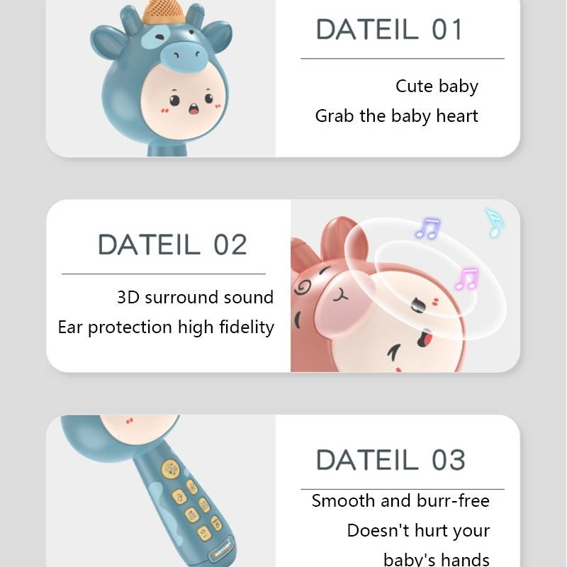 Children Wireless Singing Microphone Early Education Toys, Colour: Pink