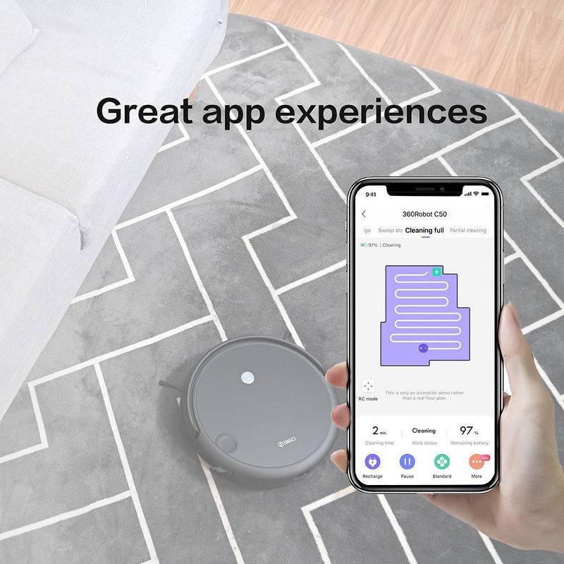 bObsweep PetHair Vision Wi-Fi Connected Robot Vacuum Cleaner and Mop - Steel