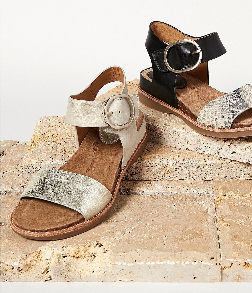 Sofft Bali Metallic Leather Wedge Sandals