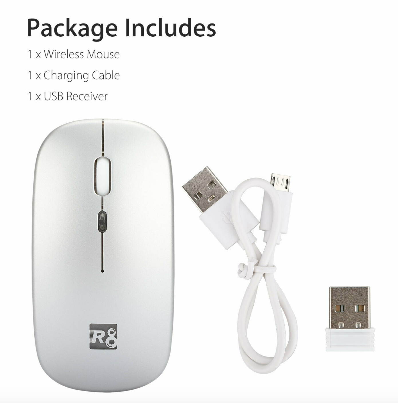 2.4GHz Wireless Mouse Optical Mice Rechargeable Cordless For Macbook Pro Laptop