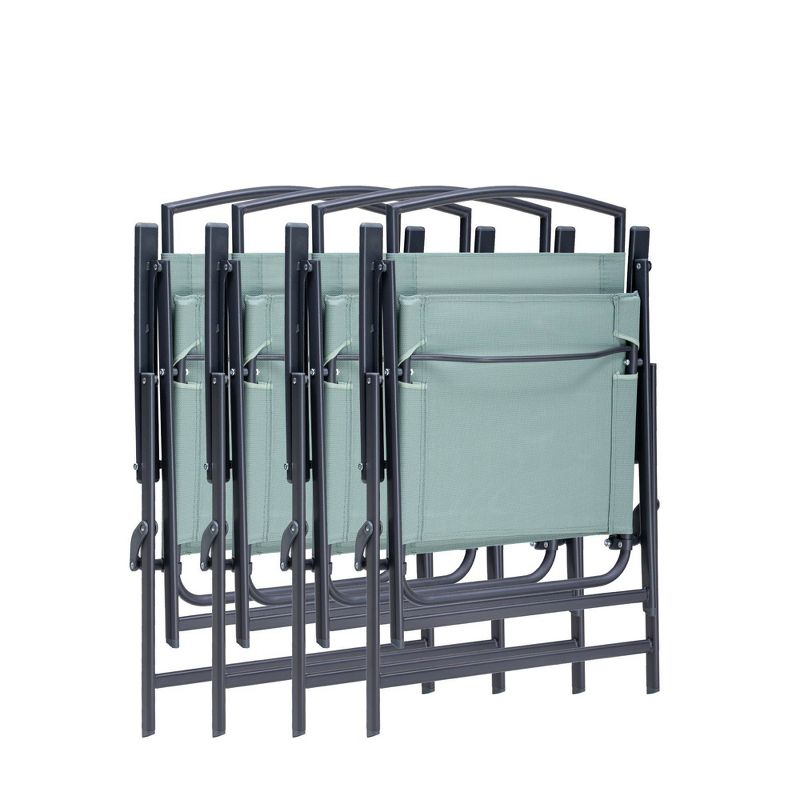 5pc Patio Dining Set with Folding Chairs & Table - Green - Crestlive Products