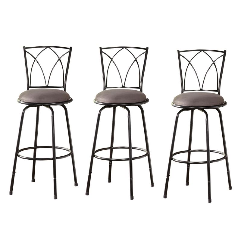 Set of 3 Delta Adjustable Height Stool Black/Gray - Buylateral