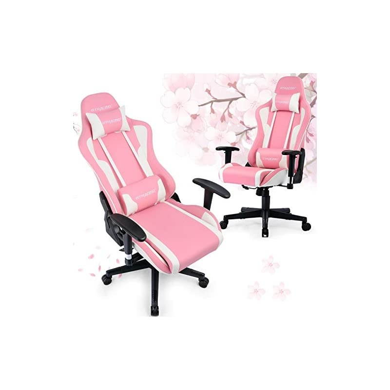 Gaming Chair with Speakers Bluetooth Music Video Game Chair Audio Ergonomic Design Heavy Duty Office Computer Desk Chair Gt890M,Blue (Blue)