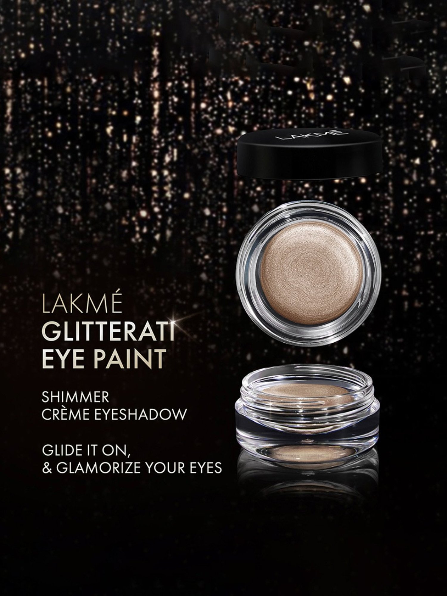 Lakme Glitterati Eye Paint Shimmer Creme Eyeshadow Champagne Rain - 3 gm