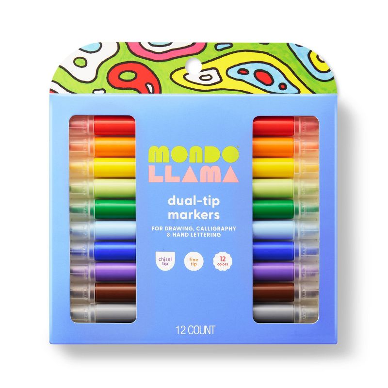 12ct Markers Chisel & Fine Dual-Tip - Mondo Llama™