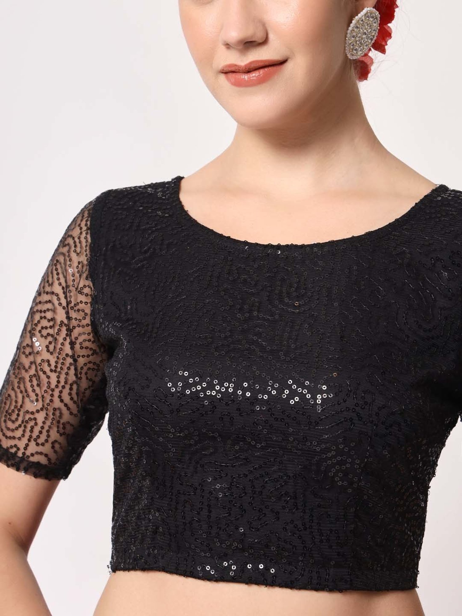 studiorasa Black Embellished Blouse