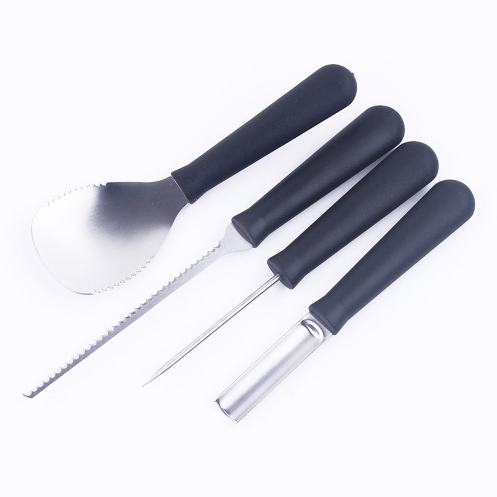 4pcs Portable Pumpkin Carving Chiseling Tool Kit Jack-o-lanterns Decoration Kitchen Cutting Carving Tools