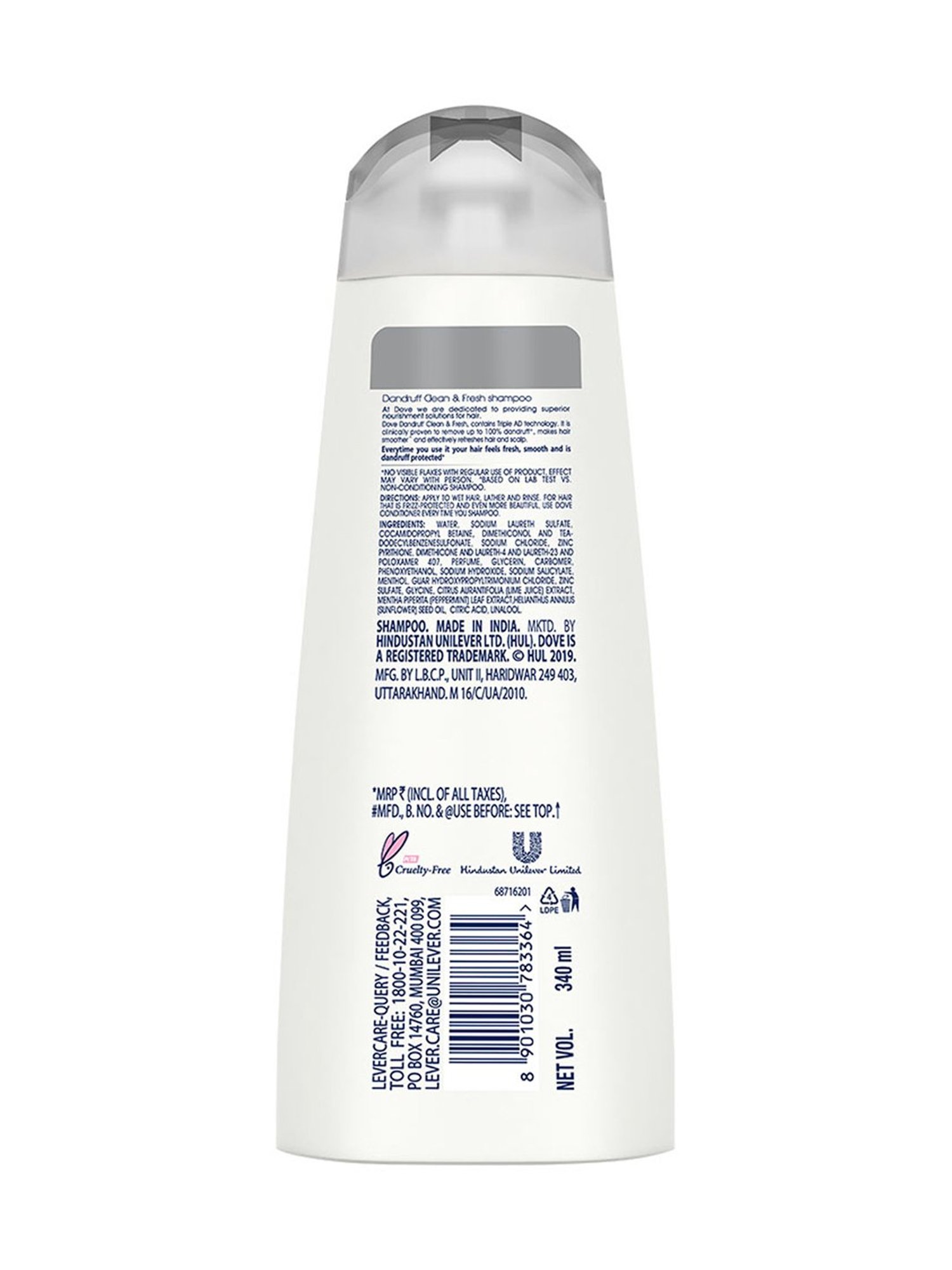 Dove Dandruff Clean & Fresh Shampoo - 340 ml