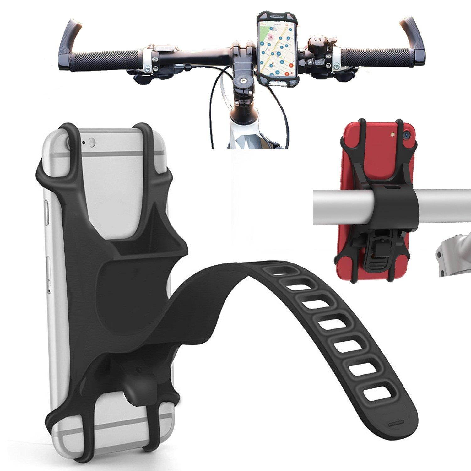 Bike Cell Phone Mount Holder Bicycle Motorcycle Stroller ATV MTB Golf Cart Handlebar Samsung Galaxy S9 Plus, S9, Note 8/9,S8, S8 Plus, S7, Note 5, J7, J7V, Sky PRO, Prime, Perx, J3, J3V (Black)