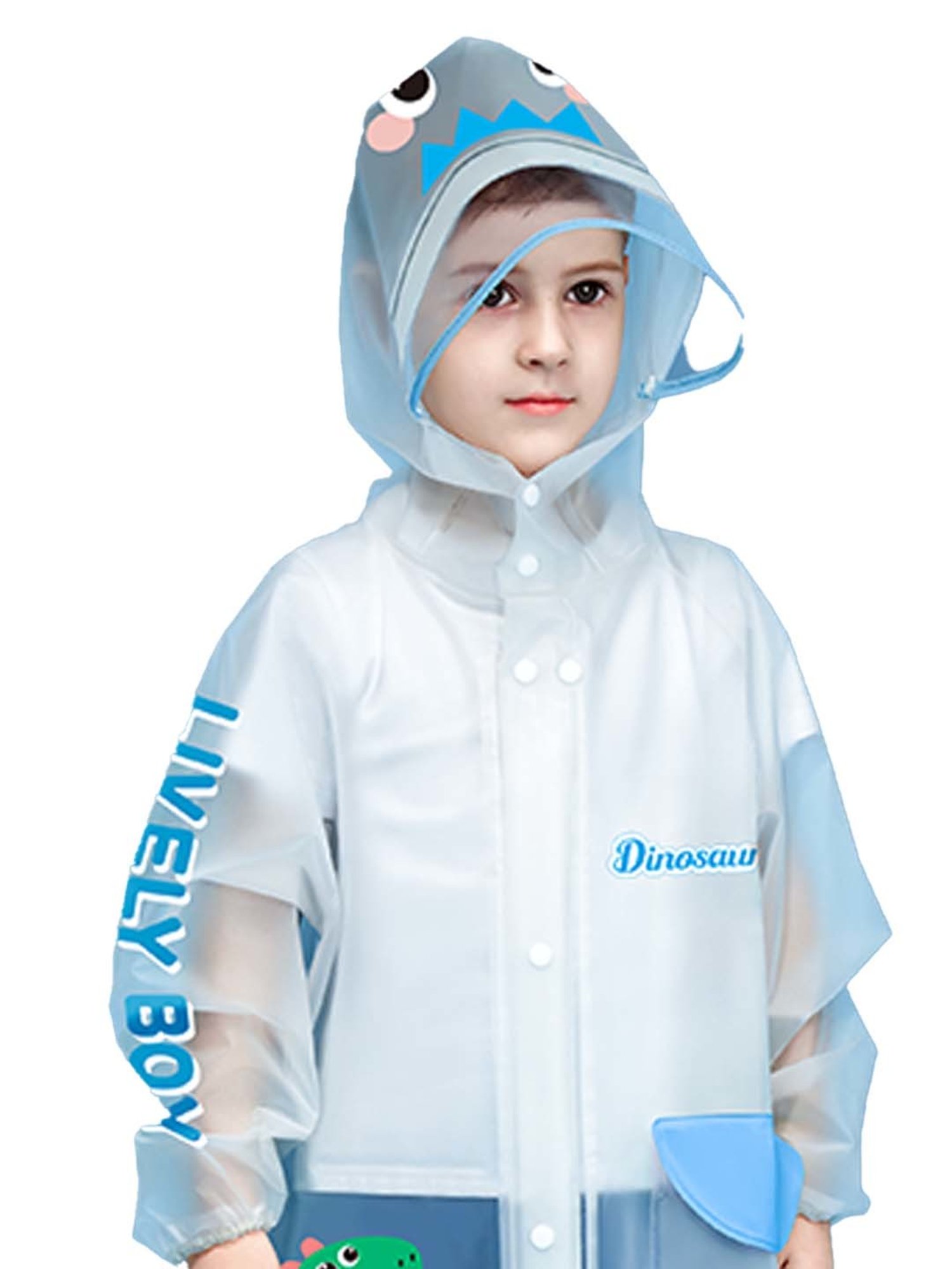 Little Surprise Box Kids Pink Printed Full Sleeves Raincoat