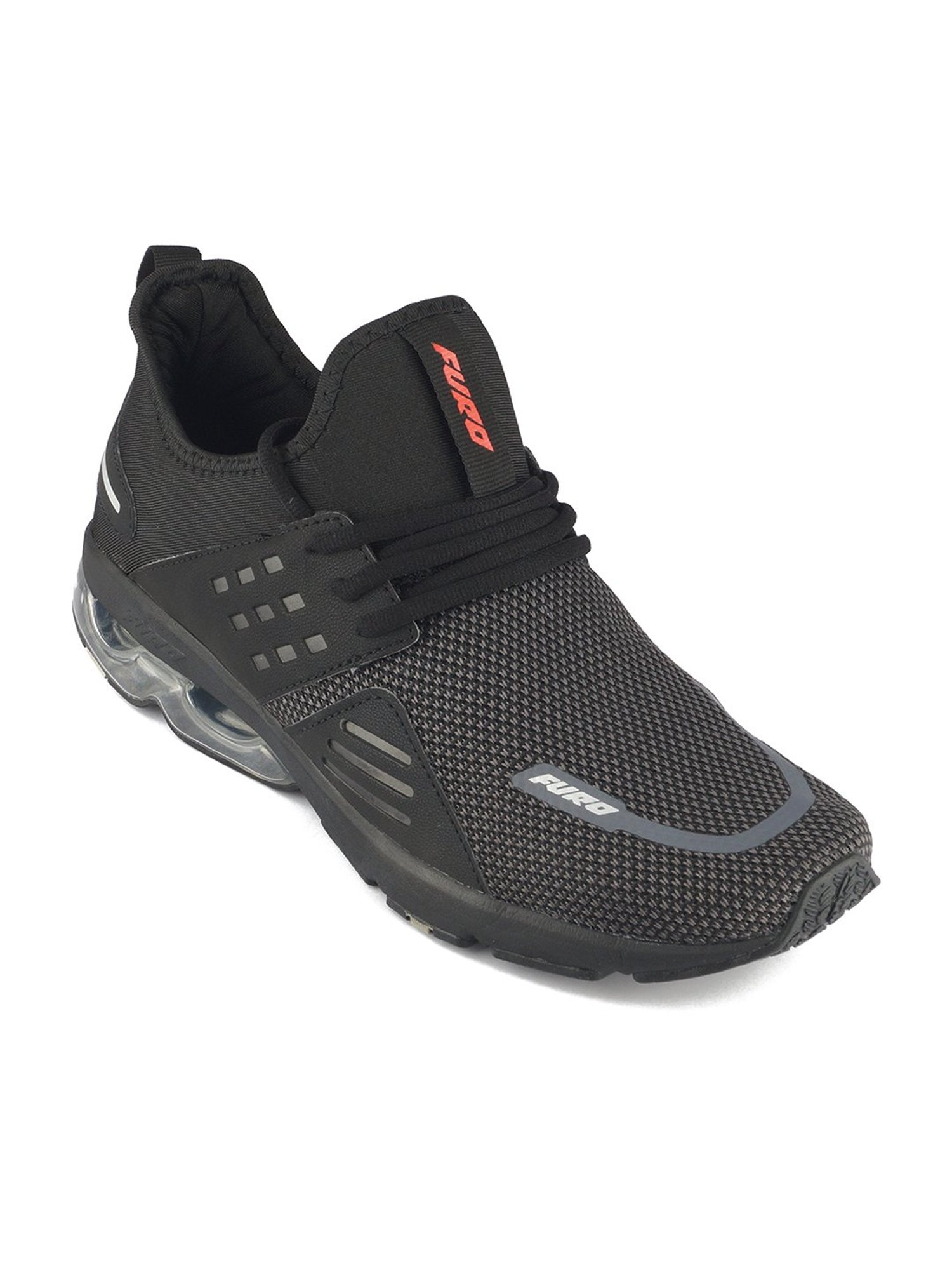 Furo by Red Chief Men's Black Running Shoes