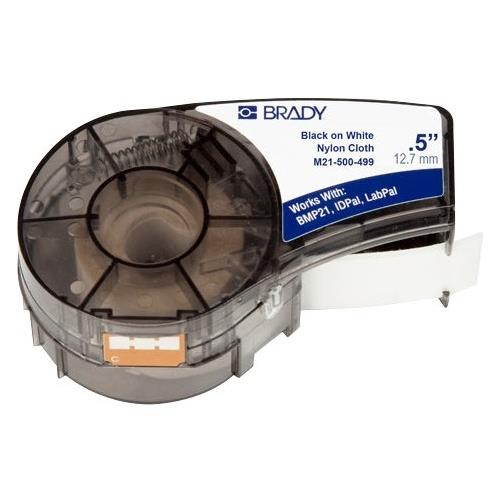 BRADY M21-500-499 Label Tape Cartridge, Black/White, Labels/Roll: Continuous