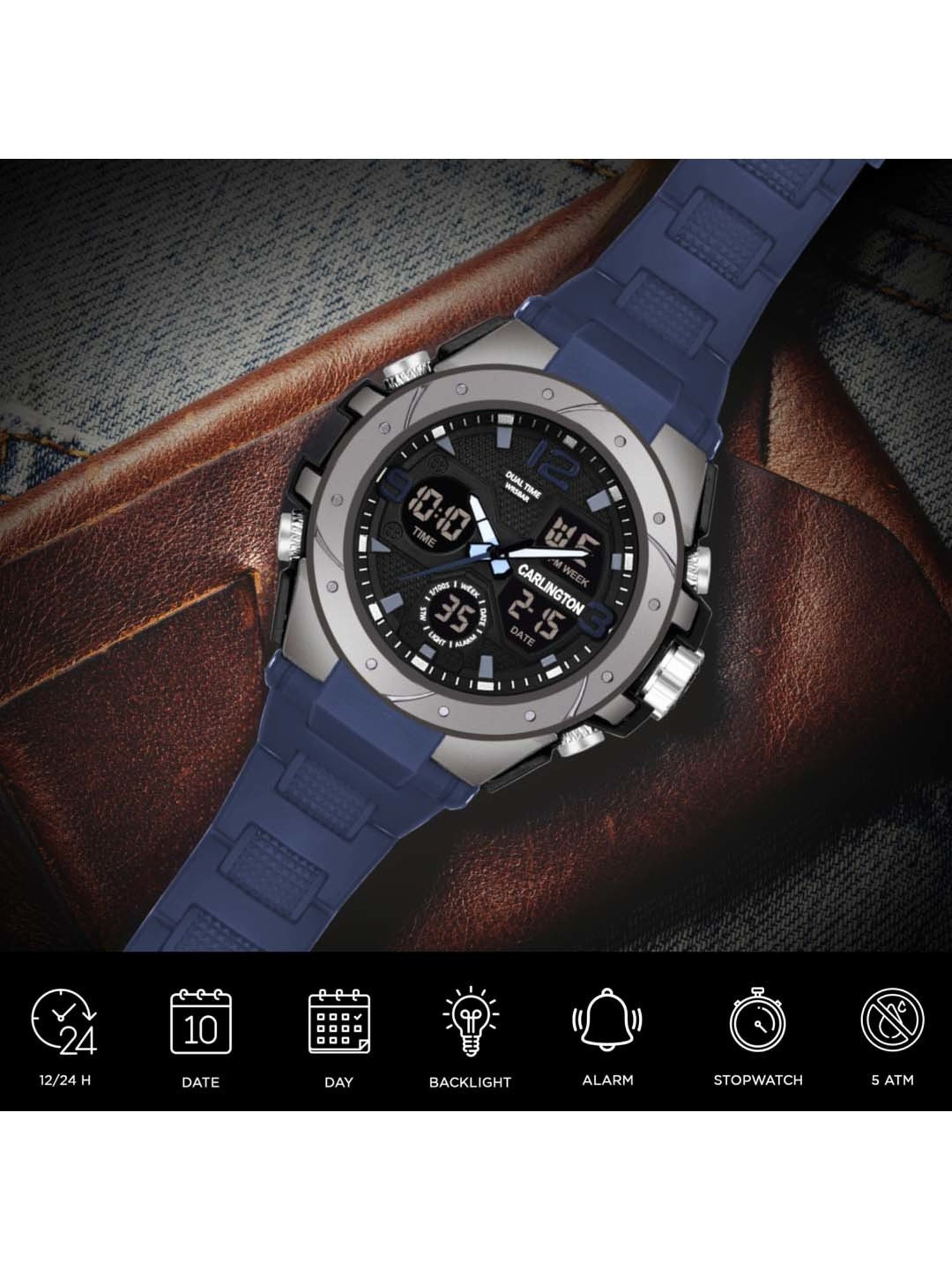 CARLINGTON Endurance 9105 Analog-Digital Watch for Men