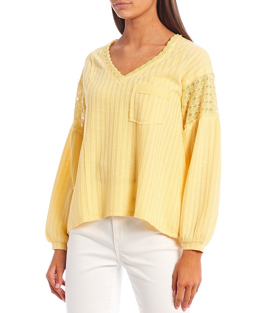 Love On A Hanger Long Sleeve Waffle Pocket Top