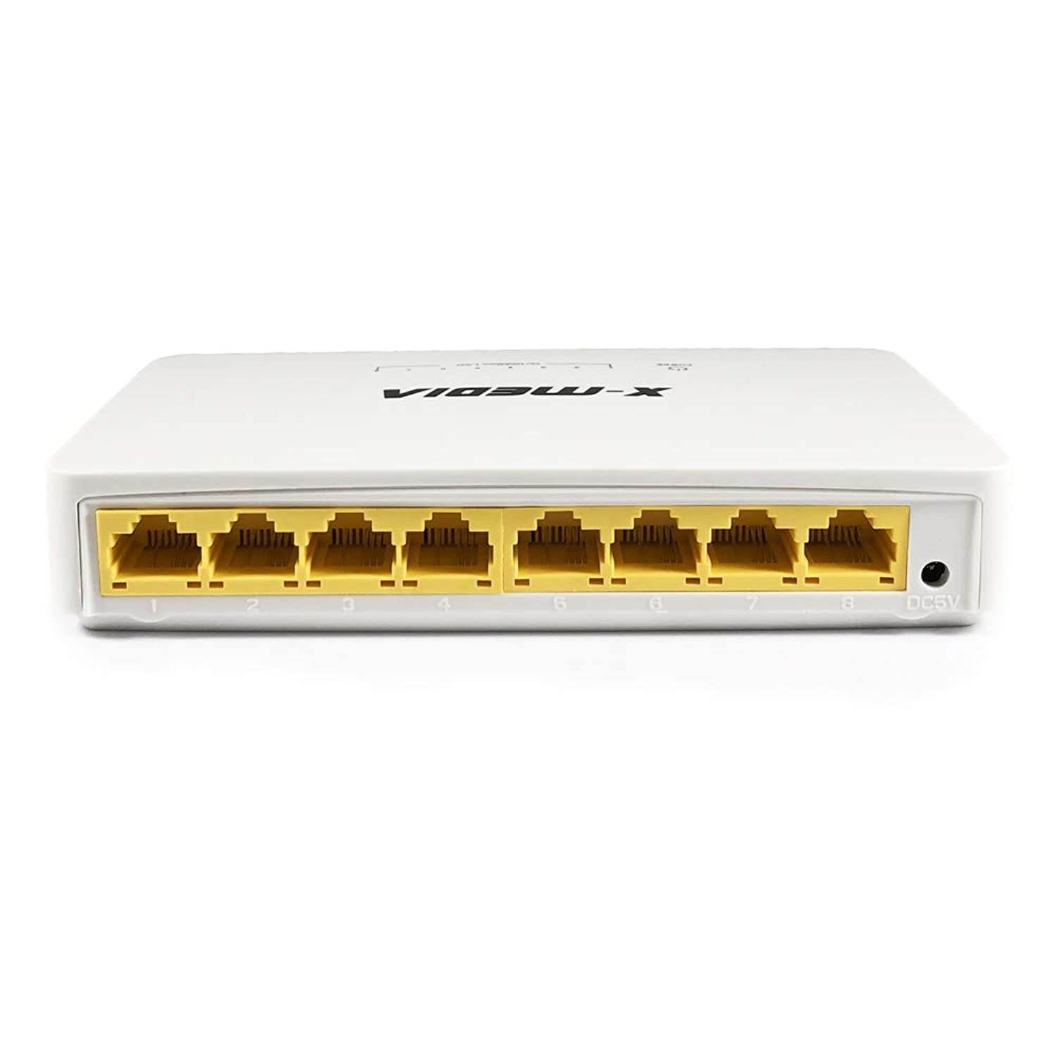 X-MEDIA 8-Port 10/100Mbps Fast Ethernet Unmanaged Desktop Switch, Plug & Play [XM-SW1008D]