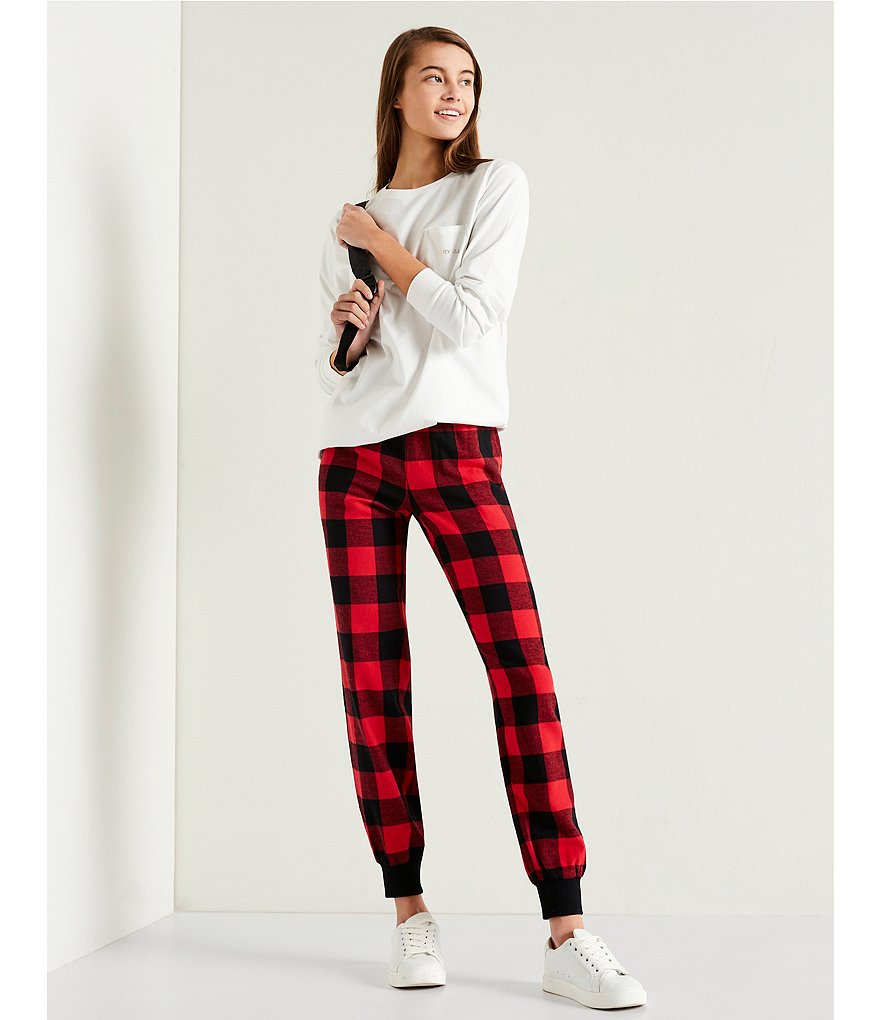 Ivory Ella Organic Cotton Buffalo Plaid Holiday Pants