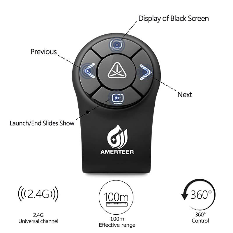 Bluetooth Wireless Presenter RF 24GHz Presentation Clicker Finger Ring Remote PowerPoint PPT Slides Rechargeable Laser Pointer