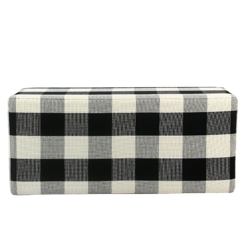 Large Decorative Storage Bench Black Plaid - HomePop