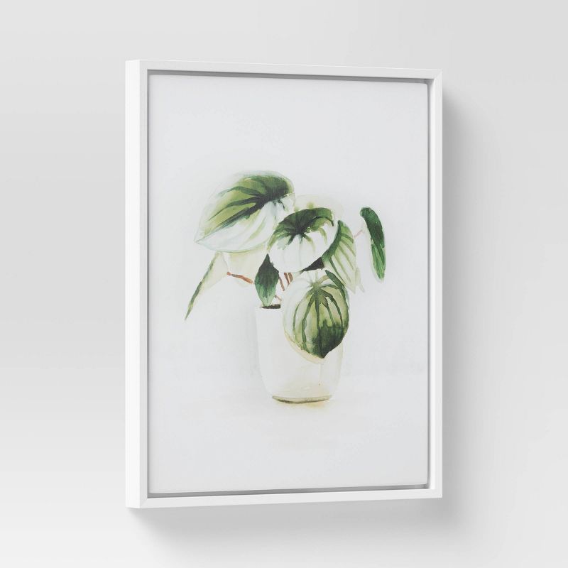 (Set of 2) 16" x 20" Pilea Peperomoides & Peperomia Melon Framed Canvas - Threshold™