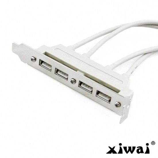 Xiwai PCI 4 PORTS USB 2.0 Female Screw to Motherboard 9p header cable with bracket