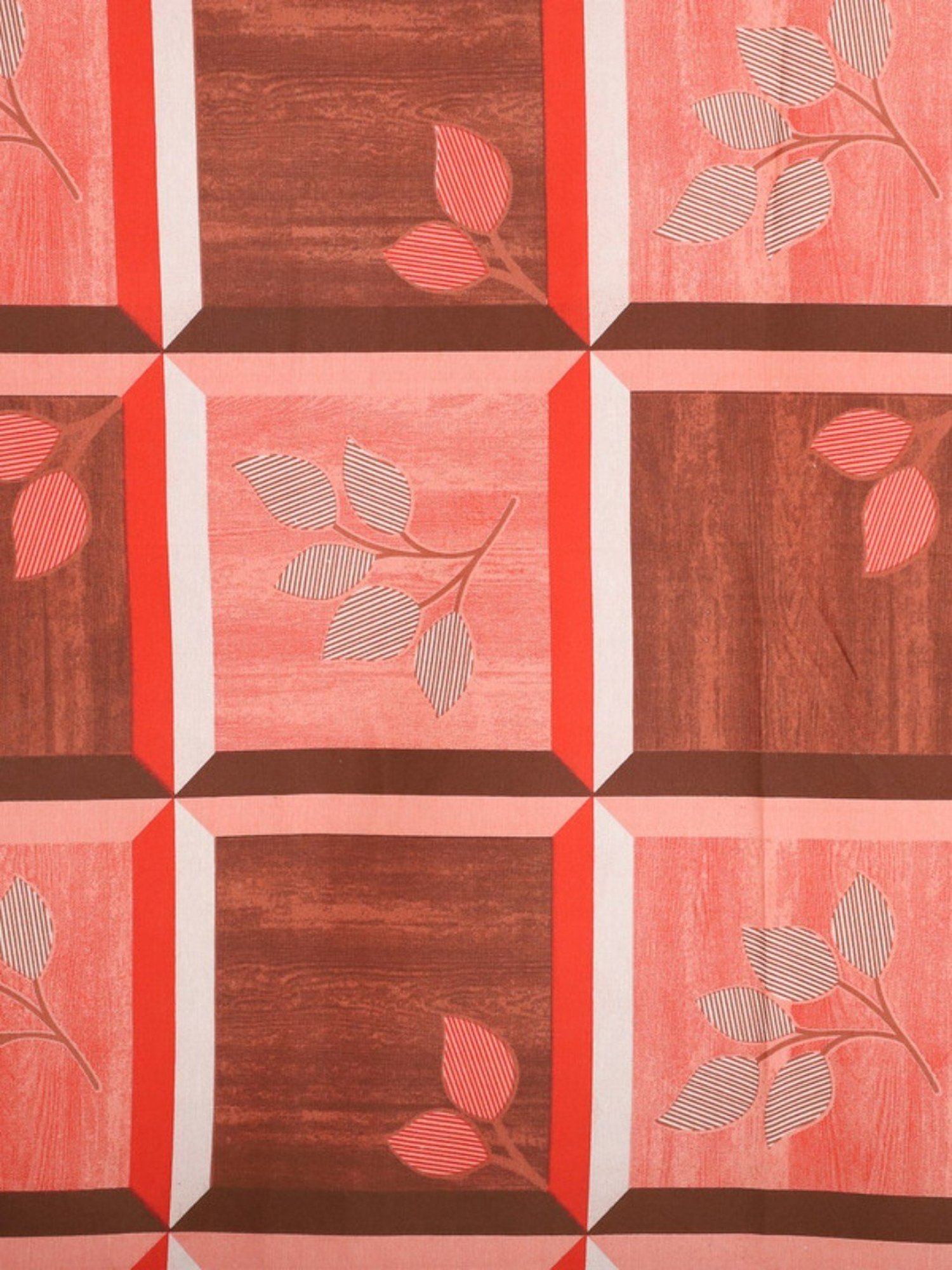 Dhrohar Printed Brown & Peach Cotton 180 TC Double Bedsheet with 2 Pillow covers