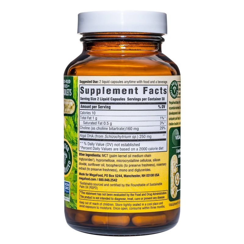 MegaFood Baby and Me Prenatal DHA & Choline Capsules - 60ct