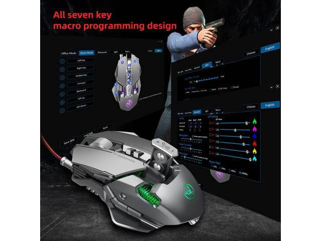 Mechanical Gaming Mouse with RGB LED Backlit. HYCARUS Keyboard and Mouse Converter Adapter for Nintendo Switch/PS4/Xbox One/PS3/ Xbox 360 - Grey