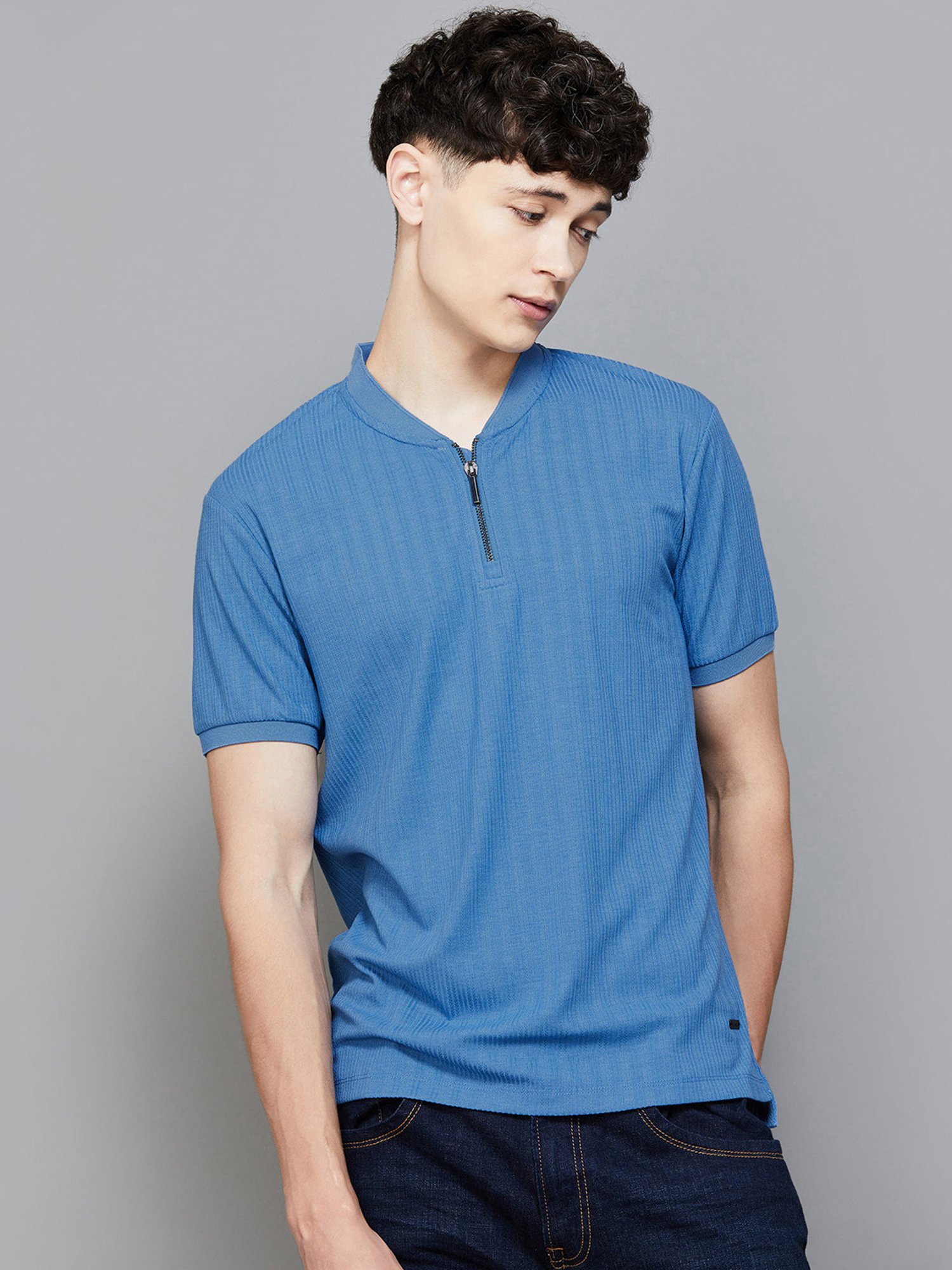 BOSSINI Navy Regular Fit Striped T-Shirt