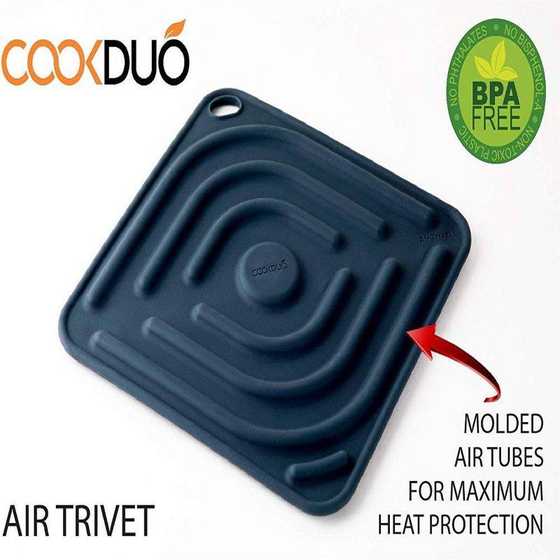 Cookduo Air Trivet - Dark Blue Silicone Trivet and Pot Holder