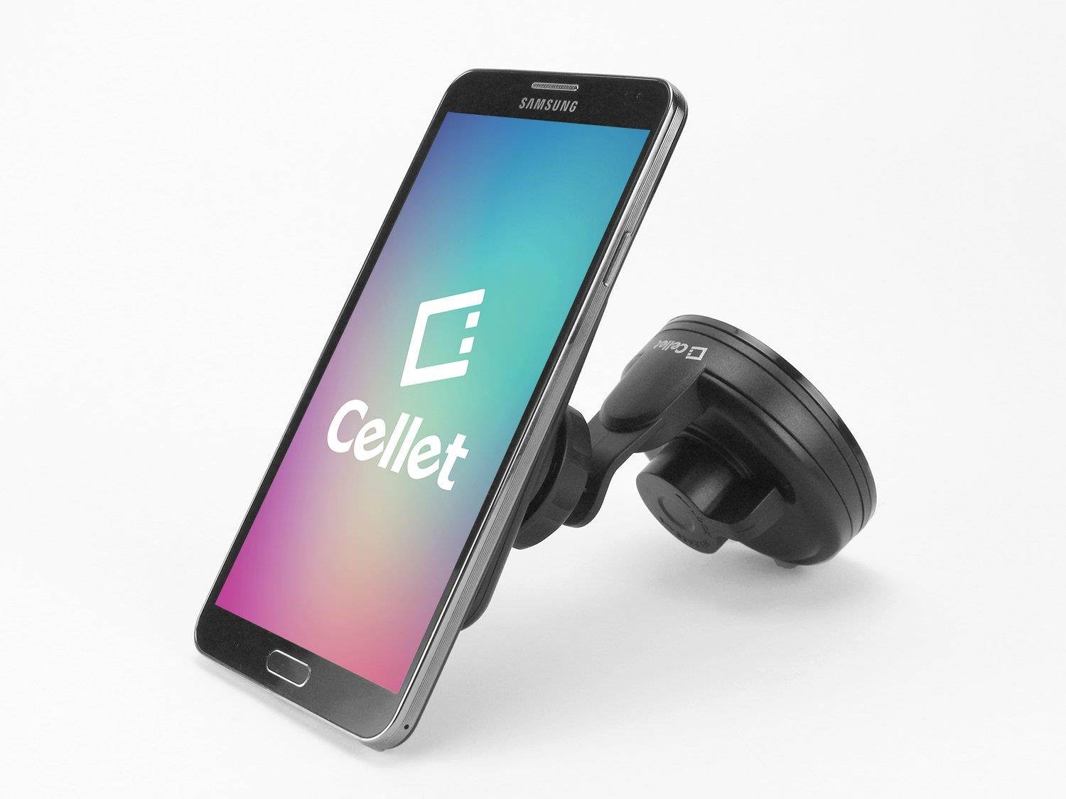 Cellet Universal Cradle-less Car Smartphone Holder with 8 suction cup holder for Samsung Galaxy S8, S8 Plus, Samsung Note 8, Apple iPhone X, iPhone 8, 8 Plus