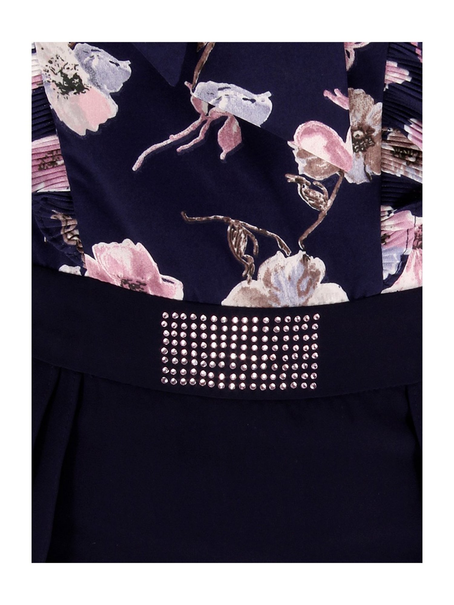 Cutecumber Kids Navy Floral Print Full Sleeves Dress