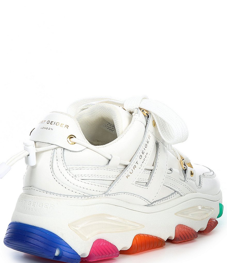 Kurt Geiger London Lettie Leather Rainbow Outsole Chunky Sneakers