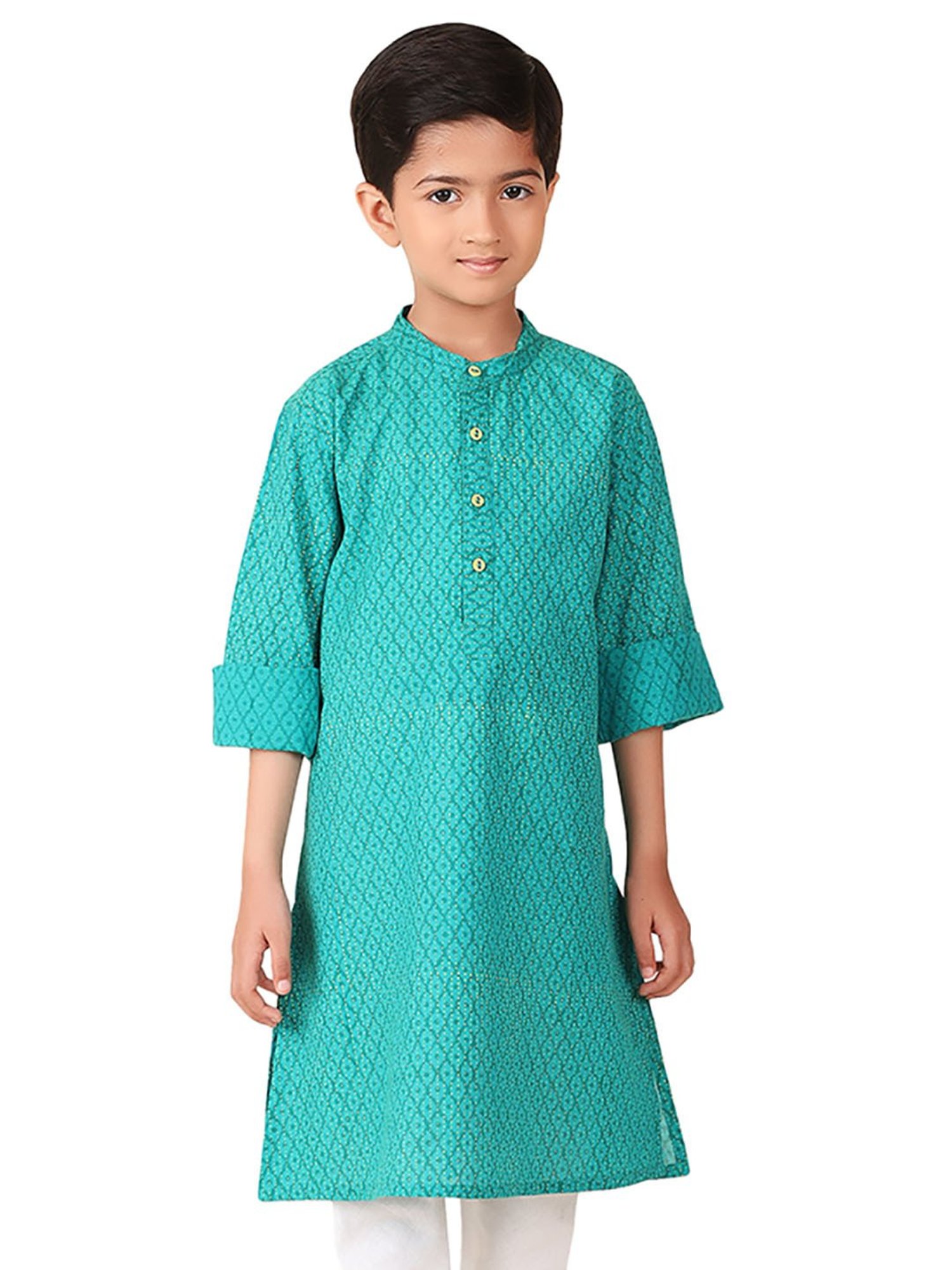 TABARD Kids Red Printed Full Sleeves Kurta