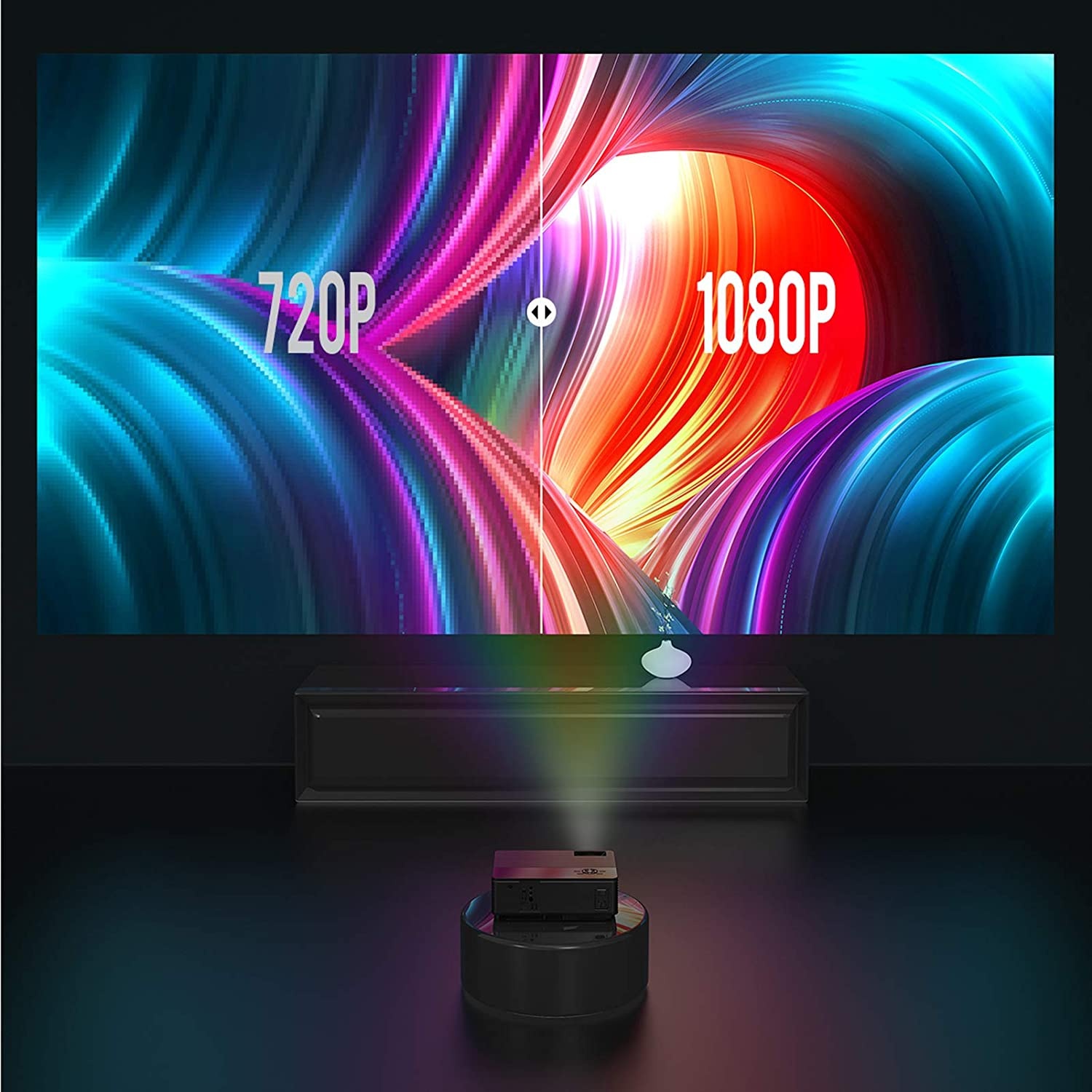 YABER Y21 Video Projector Native 1080P Full HD 7800L, Support 4K & Zoom, Home & Outdoor Projector Compatible w/TV Stick,HDMI,VGA,USB, iPhone,Android,Laptop,PS4,Xbox