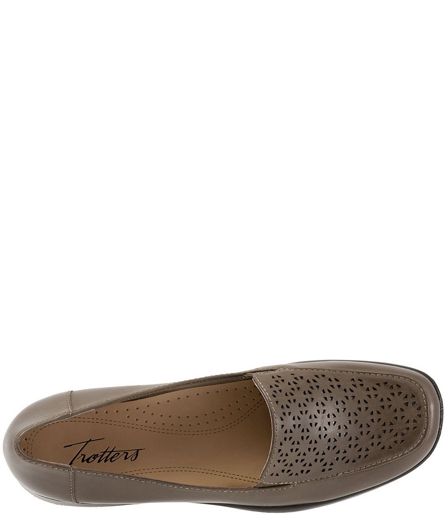 Trotters Jenn Metallic Leather Laser Cut Out Loafers