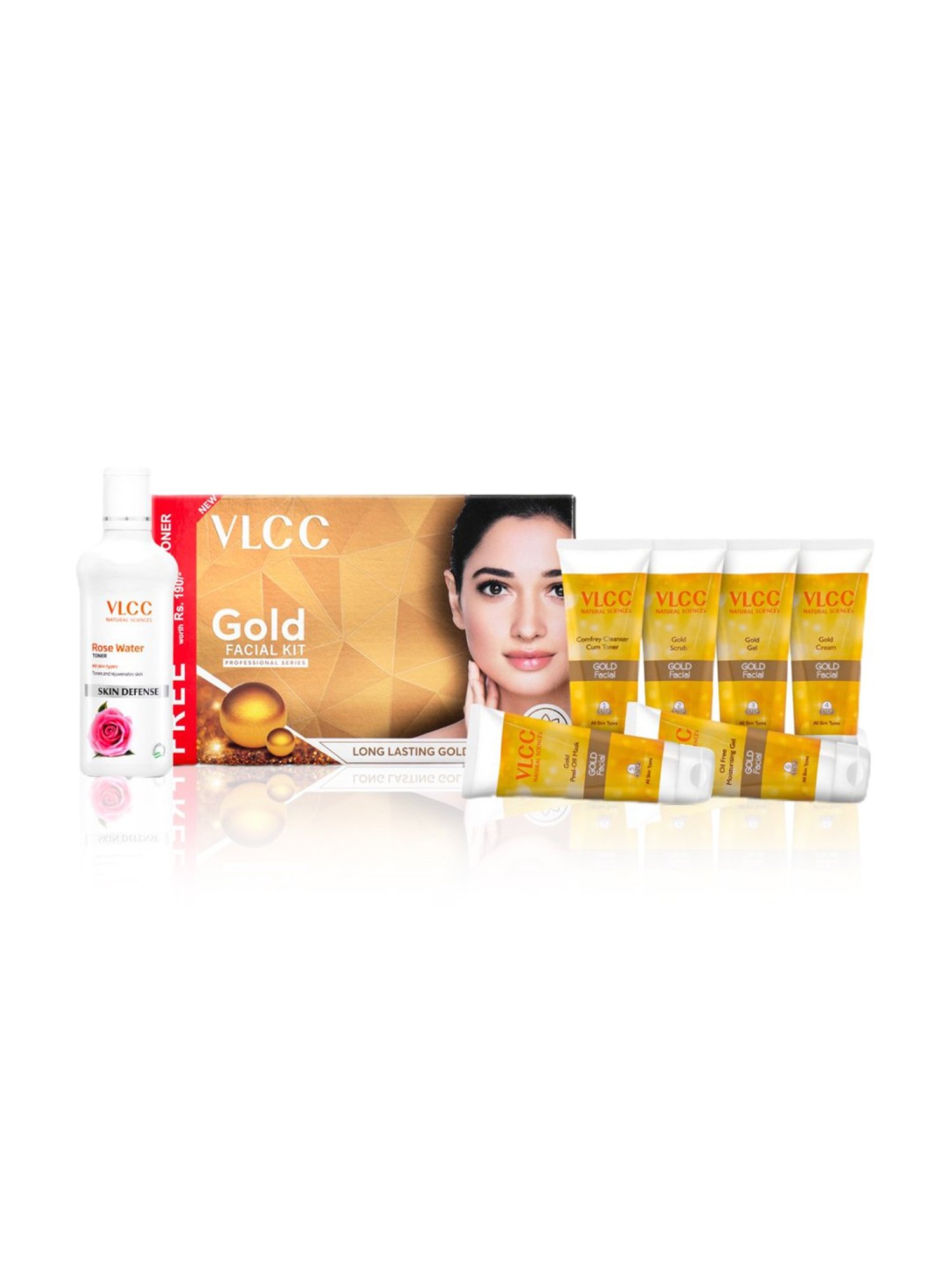 VLCC Gold Facial Kit with Free Rose Water Toner