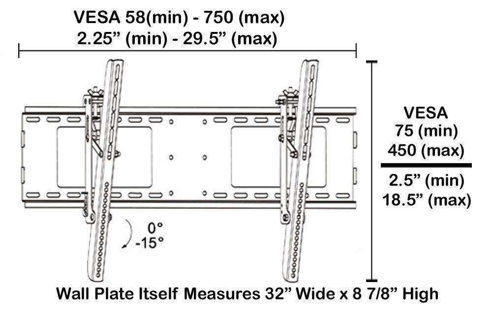 Black Adjustable Tilt/Tilting Wall Mount Bracket for Samsung Smart TV UN55F7100/UN55F7100AF 55" inch LED 3D HDTV TV/Television