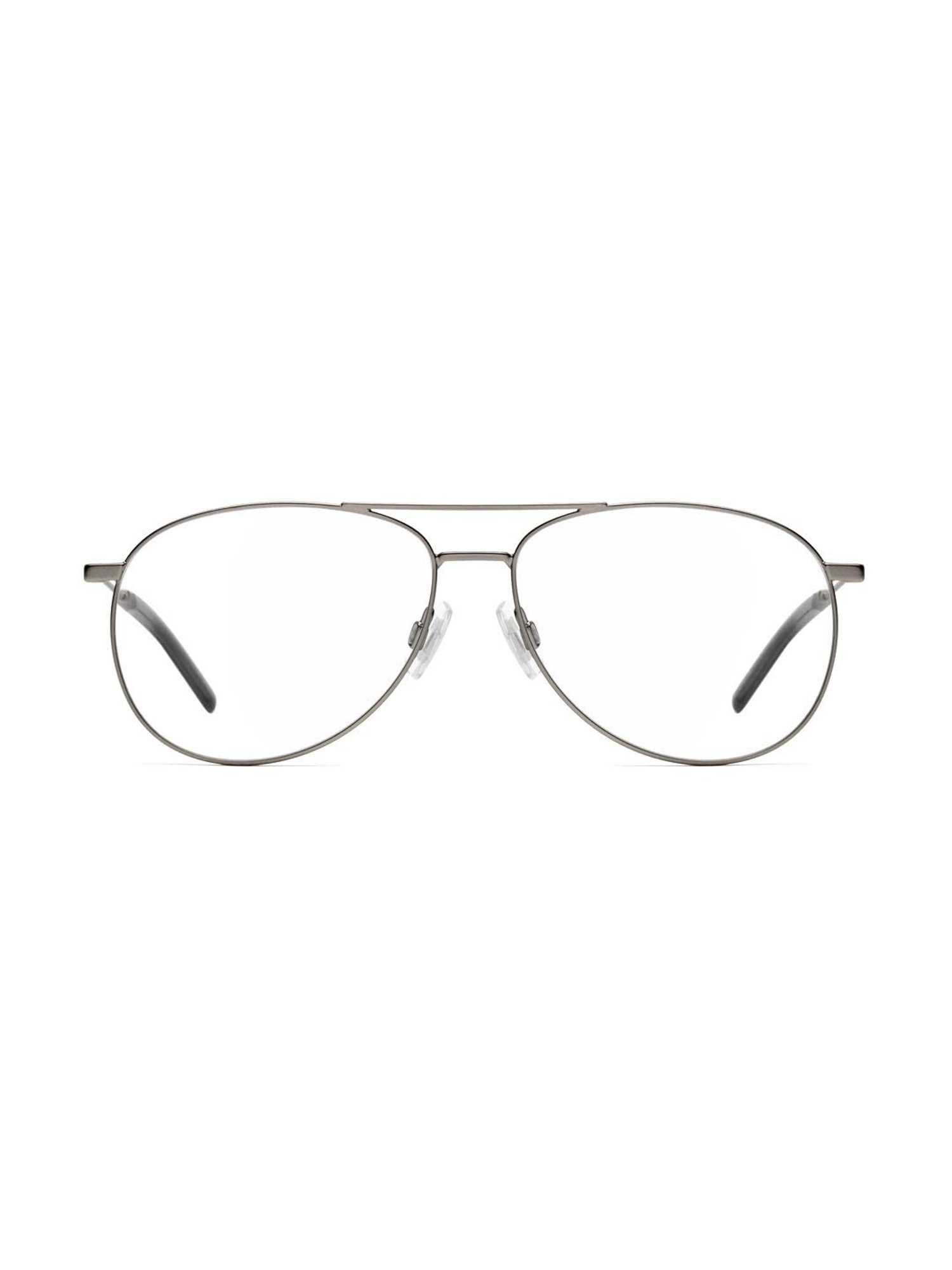 HUGO Silver Aviator Eye Frames for Men