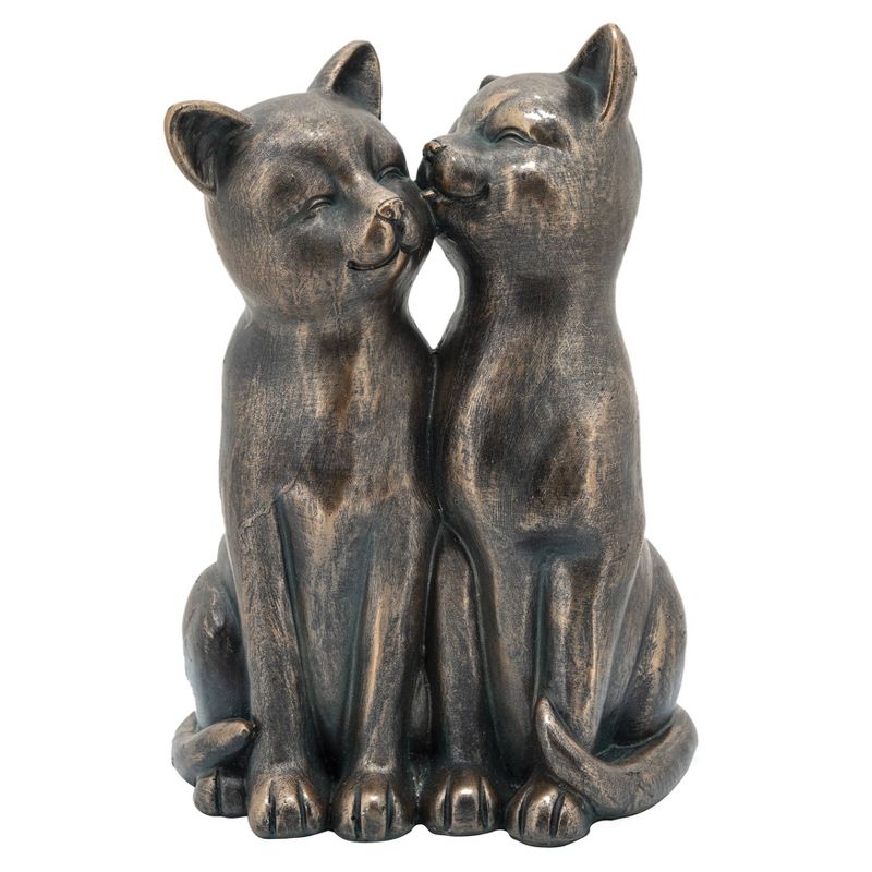 14" Resin Smooching Cats Figurine Bronze - Sagebrook Home