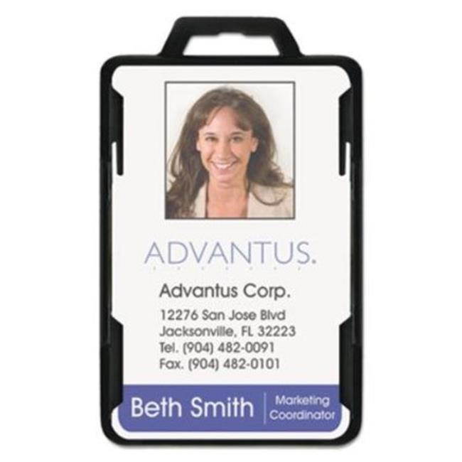Advantus Secure-Two Card RFID Blocking Badge 3 3/8 x 2 1/8 Black 20 per Pack