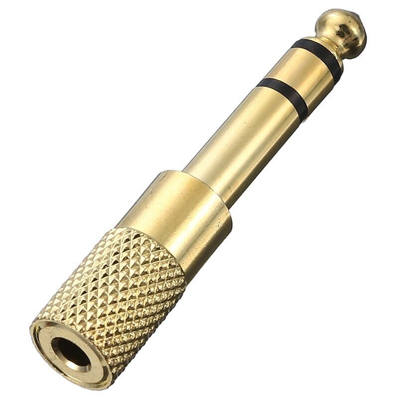 Mayitr 1pc Gold 6.35mm Male To 3.5mm Female Audio Adapter Professional 1/4" Male to 1/8" Female Audio Stereo Headphone Adapters