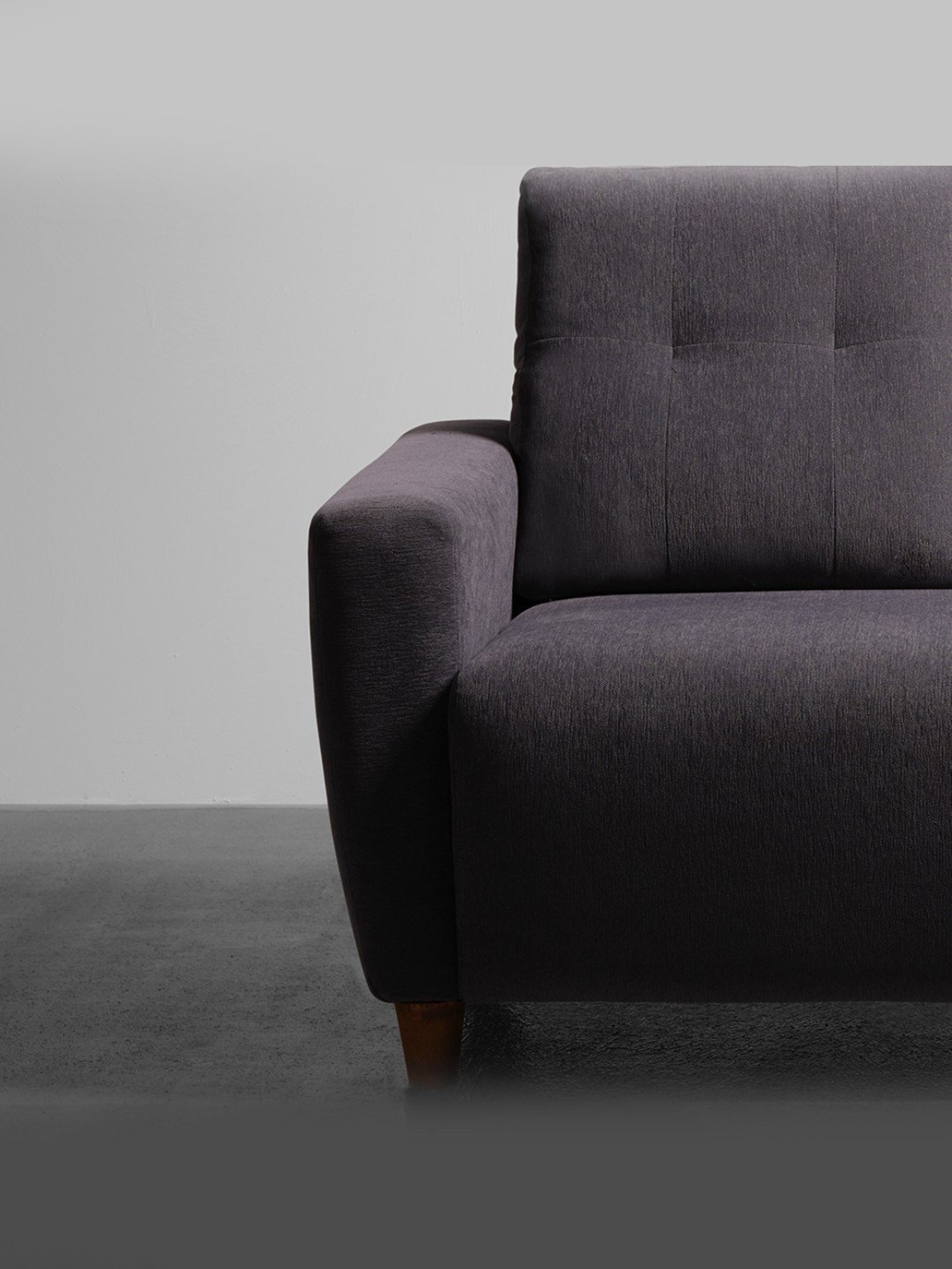 Sleepyhead Yolo Sesame Grey Fabric 1 Seater Sofa