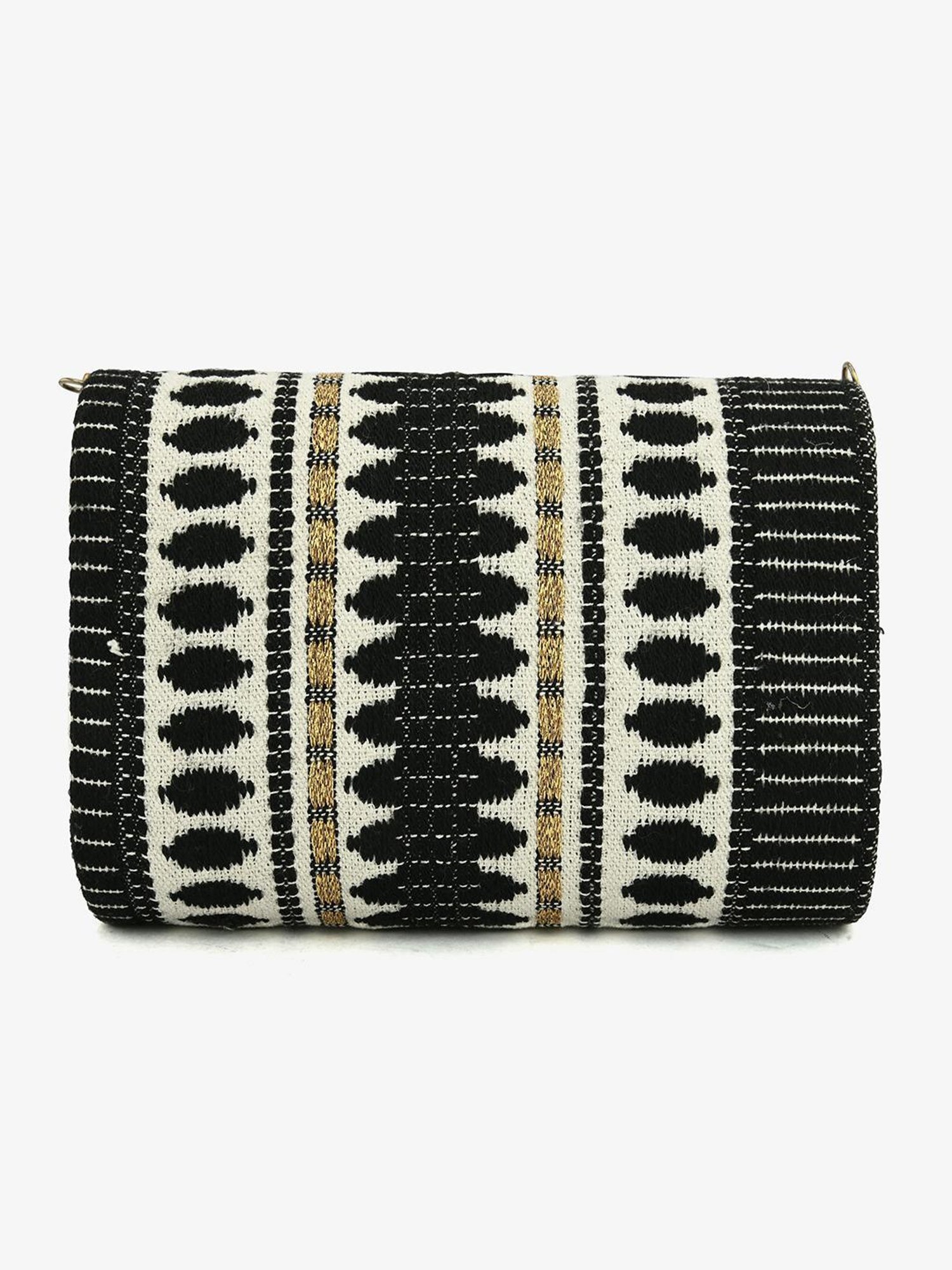 Gaurapakhi Black Printed Envelope Clutch