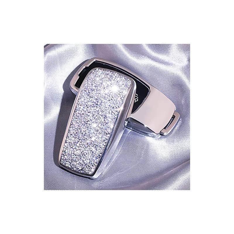 3 4 Buttons 3D Bling Smart keyless Entry Remote Key Fob case Cover for MercedesBenz EClass SClass W213 2016 2017 2018 2019 Keychain Silver