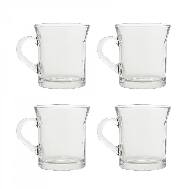 Amici Home Italian Cappuccino Glass Coffee Mug, 10oz, Set of 4